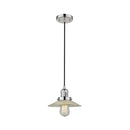 Halophane Mini Pendant shown in the Polished Nickel finish with a Clear Halophane shade