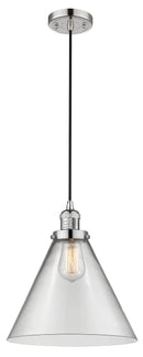 Innovations Lighting X-Large Cone 1-100 watt 12 inch Polished Nickel Mini Pendant with Clear glass 201CPNG42L