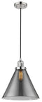 Innovations Lighting X-Large Cone 1-100 watt 12 inch Polished Nickel Mini Pendant with Smoked glass 201CPNG43L