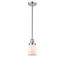 Bell Mini Pendant shown in the Polished Nickel finish with a Matte White shade