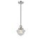 Oxford Mini Pendant shown in the Polished Nickel finish with a Seedy shade