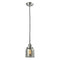 Bell Mini Pendant shown in the Polished Nickel finish with a Plated Smoke shade