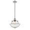 Oxford Mini Pendant shown in the Polished Nickel finish with a Seedy shade