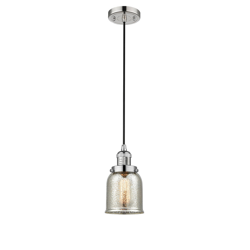 Bell Mini Pendant shown in the Polished Nickel finish with a Silver Plated Mercury shade