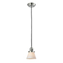 Cone Mini Pendant shown in the Polished Nickel finish with a Matte White shade