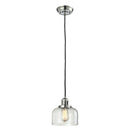 Bell Mini Pendant shown in the Polished Nickel finish with a Clear shade