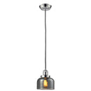 Bell Mini Pendant shown in the Polished Nickel finish with a Plated Smoke shade