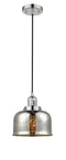 Innovations Lighting Large Bell 1-100 watt 8 inch Polished Nickel Mini Pendant with Silver Plated Mercury glass 201CPNG78