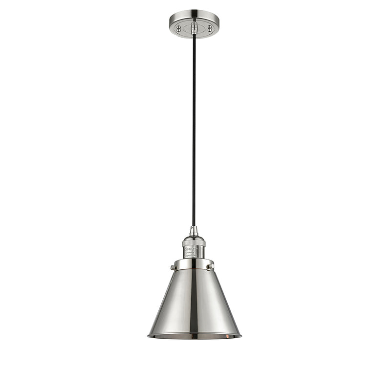 Appalachian Mini Pendant shown in the Polished Nickel finish with a Polished Nickel shade