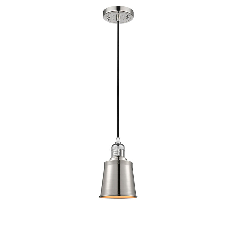 Addison Mini Pendant shown in the Polished Nickel finish with a Polished Nickel shade