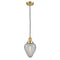 Geneseo Mini Pendant shown in the Satin Gold finish with a Clear Crackled shade