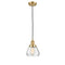 Fulton Mini Pendant shown in the Satin Gold finish with a Clear shade