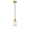 Canton Mini Pendant shown in the Satin Gold finish with a Matte White shade