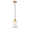 Canton Mini Pendant shown in the Satin Gold finish with a Matte White shade