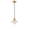 Halophane Mini Pendant shown in the Satin Gold finish with a Matte White Halophane shade