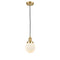 Beacon Mini Pendant shown in the Satin Gold finish with a Matte White shade