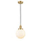 Beacon Mini Pendant shown in the Satin Gold finish with a Matte White shade