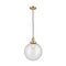 Beacon Mini Pendant shown in the Satin Gold finish with a Seedy shade