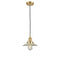 Halophane Mini Pendant shown in the Satin Gold finish with a Clear Halophane shade