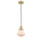 Olean Mini Pendant shown in the Satin Gold finish with a Matte White shade