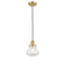 Olean Mini Pendant shown in the Satin Gold finish with a Clear shade