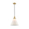 Cone Mini Pendant shown in the Satin Gold finish with a Matte White shade