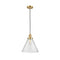 Cone Mini Pendant shown in the Satin Gold finish with a Seedy shade