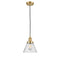 Cone Mini Pendant shown in the Satin Gold finish with a Seedy shade