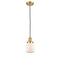 Bell Mini Pendant shown in the Satin Gold finish with a Matte White shade