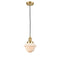 Oxford Mini Pendant shown in the Satin Gold finish with a Matte White shade