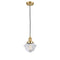 Oxford Mini Pendant shown in the Satin Gold finish with a Clear shade