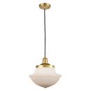 Oxford Mini Pendant shown in the Satin Gold finish with a Matte White shade