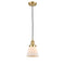 Cone Mini Pendant shown in the Satin Gold finish with a Matte White shade