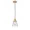 Cone Mini Pendant shown in the Satin Gold finish with a Clear shade