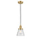 Cone Mini Pendant shown in the Satin Gold finish with a Seedy shade