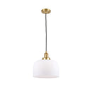 Bell Mini Pendant shown in the Satin Gold finish with a Matte White shade