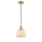 Bell Mini Pendant shown in the Satin Gold finish with a Matte White shade