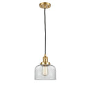 Bell Mini Pendant shown in the Satin Gold finish with a Clear shade