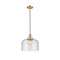 Bell Mini Pendant shown in the Satin Gold finish with a Seedy shade