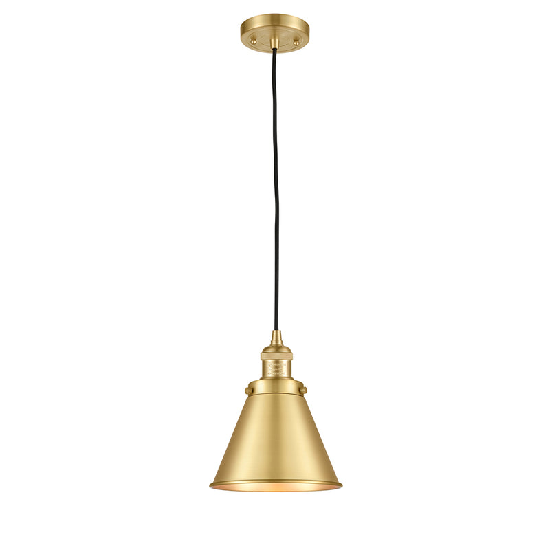 Appalachian Mini Pendant shown in the Satin Gold finish with a Satin Gold shade