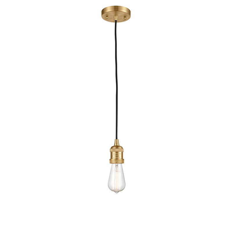 Bare Bulb Mini Pendant shown in the Satin Gold finish