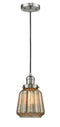 Innovations Lighting Chatham 1-100 watt 6 inch Brushed Satin Nickel Mini Pendant with Mercury Fluted glass 201CSNG146