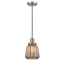 Chatham Mini Pendant shown in the Brushed Satin Nickel finish with a Mercury shade