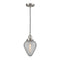 Geneseo Mini Pendant shown in the Brushed Satin Nickel finish with a Clear Crackled shade