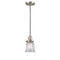 Canton Mini Pendant shown in the Brushed Satin Nickel finish with a Clear shade