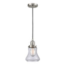 Bellmont Mini Pendant shown in the Brushed Satin Nickel finish with a Clear shade