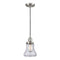 Bellmont Mini Pendant shown in the Brushed Satin Nickel finish with a Clear shade