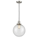 Beacon Mini Pendant shown in the Brushed Satin Nickel finish with a Seedy shade