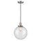 Beacon Mini Pendant shown in the Brushed Satin Nickel finish with a Seedy shade