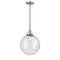 Beacon Mini Pendant shown in the Brushed Satin Nickel finish with a Seedy shade